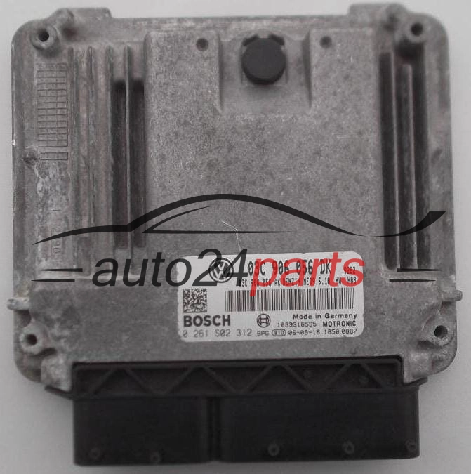 CALCULATEUR MOTEUR SKODA OCTAVIA 1.6 FSI BOSCH 0 261 S02 312,  03C 906 056 DK