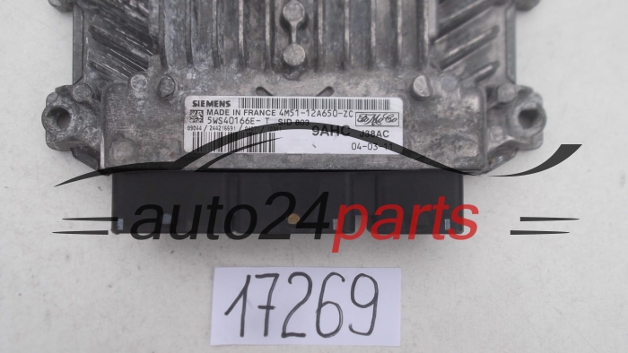 ECU CENTRALITA DE MOTOR FORD FIESTA C-MAX SIEMENS 5WS40166E-T, 5WS40166ET FoMoCo 4M51-12A650-ZC, 4M5112A650ZC, 9AHC