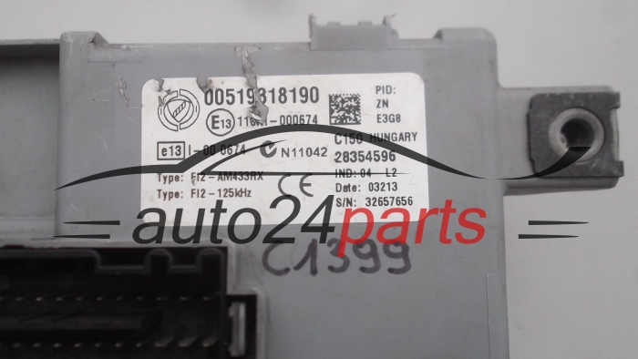 SKRZYNKA BEZPIECZNIKÓW MODUL FIAT 500 DELPHI 28354596, 00519318190 