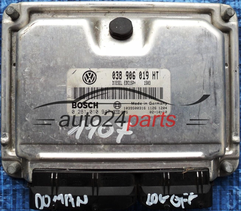 ECU CENTRALITA DE MOTOR SEAT IBIZA 1.9 TDI 038906019HT, BOSCH 0281010947, 1039S00316