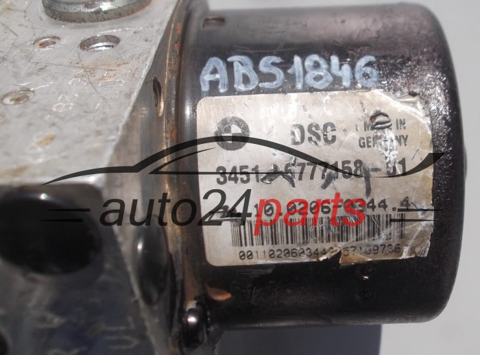 POMPE HYDRAULIQUE ET CALCULATEUR d'ABS BMW E81 E87 3451-6777158-01,  ATE 10.0206-0344.4,  3452 6777159-01
