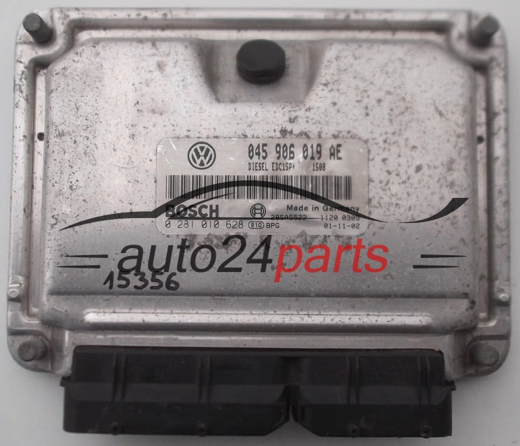 KOMPUTER STEROWNIK SILNIKA VOLKSWAGEN LUPO BOSCH 0 281 010 628, 0281010628, 045 906 019 AE, 045906019AE