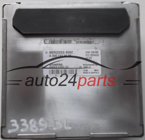 KOMPUTER STEROWNIK SILNIKA MERCEDES W208 CLK 200 SIEMENS 5WK90393 3, 5WK9 0393 3, A0001533379, A 000 153 33 79