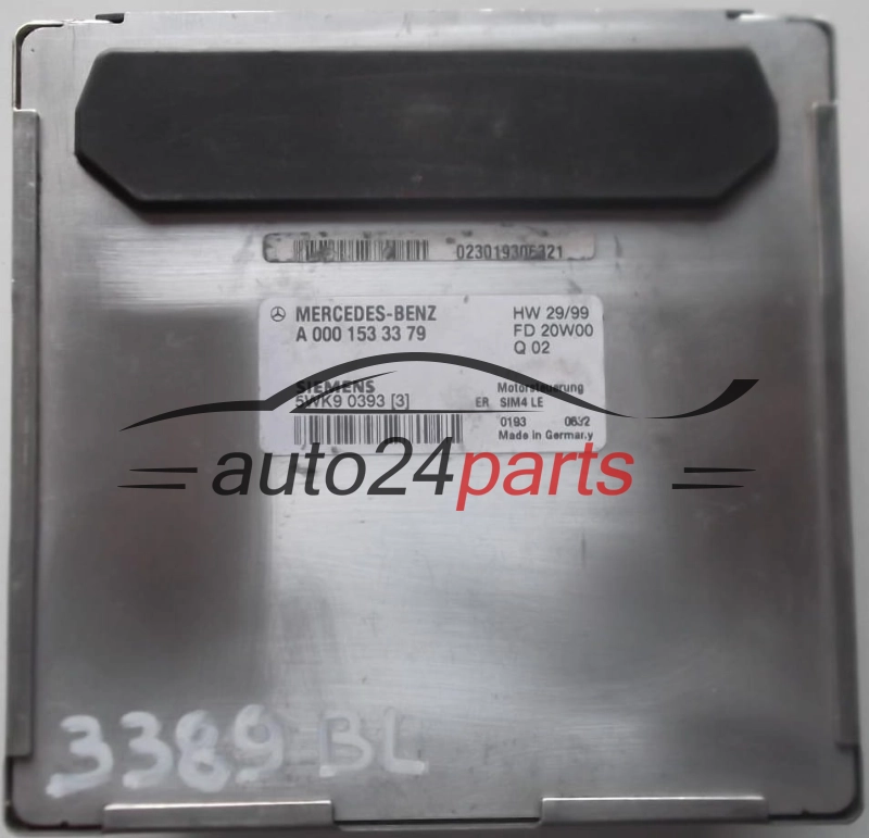 KOMPUTER STEROWNIK SILNIKA MERCEDES W208 CLK 200 SIEMENS 5WK90393 3, 5WK9 0393 3, A0001533379, A 000 153 33 79