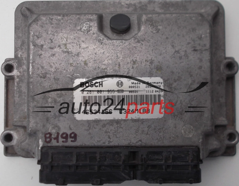 KOMPUTER STEROWNIK SILNIKA FIAT PUNTO 1.9 JTD BOSCH 0281001955, 0 281 001 955, 46534156, C324M188 