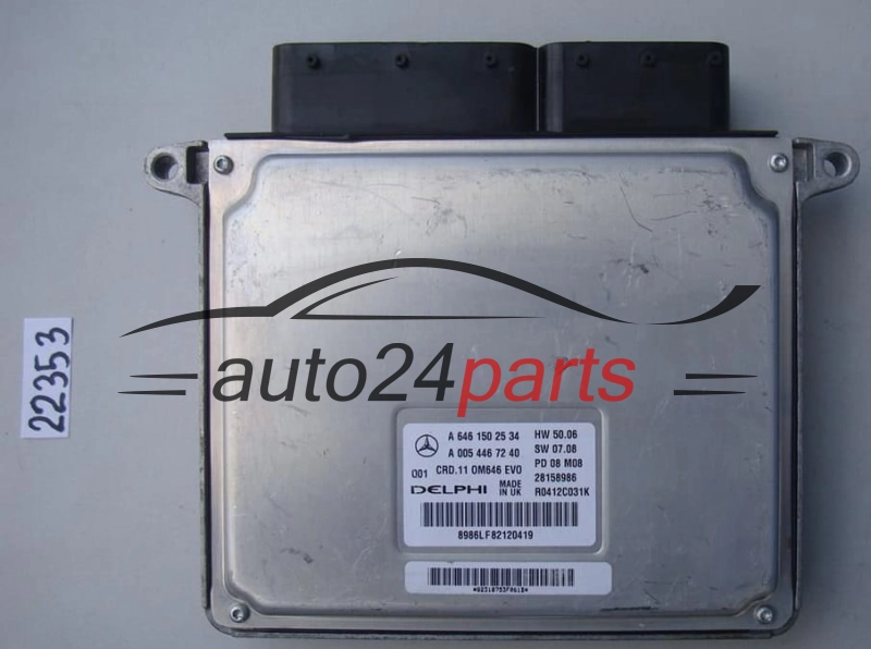 KOMPUTER STEROWNIK SILNIKA MERCEDES 2.2 CDI A 646 150 25 34, A6461502534, 28158986, R0412C031K, CRD.11