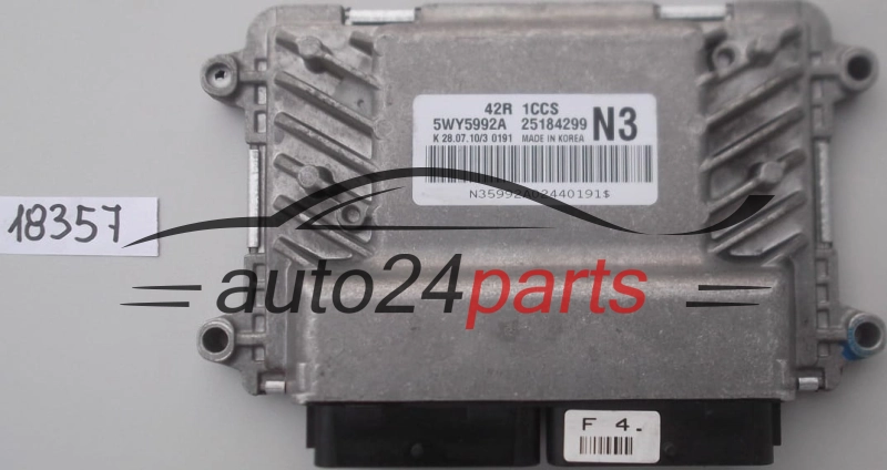 KOMPUTER STEROWNIK SILNIKA CHEVROLET AVEO 1.2 5WY5992A, 25184299, N3 