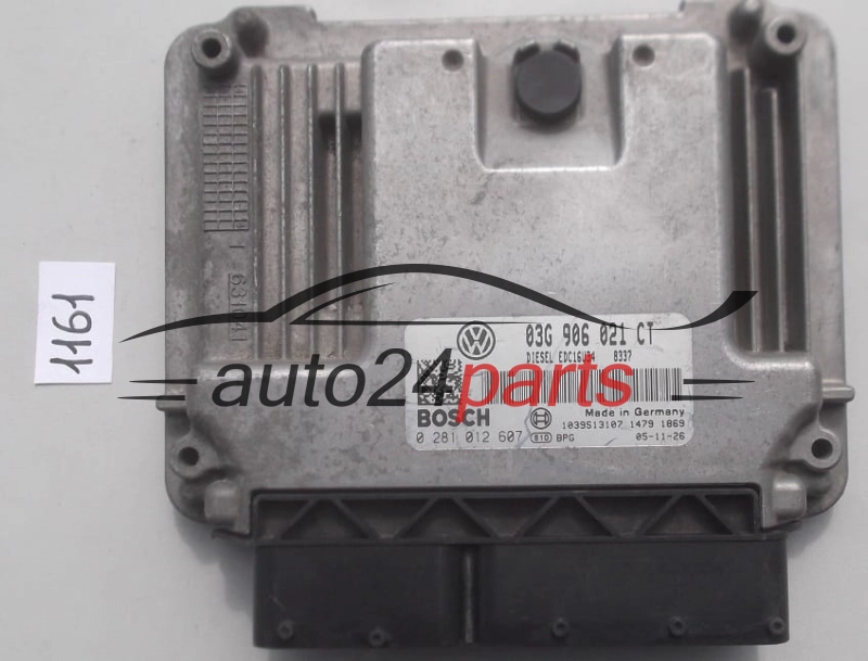 KOMPUTER STEROWNIK SILNIKA SEAT LEON 1.9 TDI BLS 03G 906 021 CT, 03G906021CT, BOSCH 0 281 012 607, 0281012607, DIESEL EDC16U34, 1039S13107