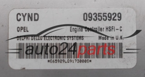 KOMPUTER STEROWNIK SILNIKA OPEL ASTRA VECTRA ZAFIRA  Delphi Delco 09355929 CYND, HSFI-C