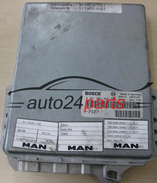 ECU CENTRALITA DE MOTOR MAN BOSCH 0 281 001 468, 0281001468, 51.11615-7127, 51116157127 