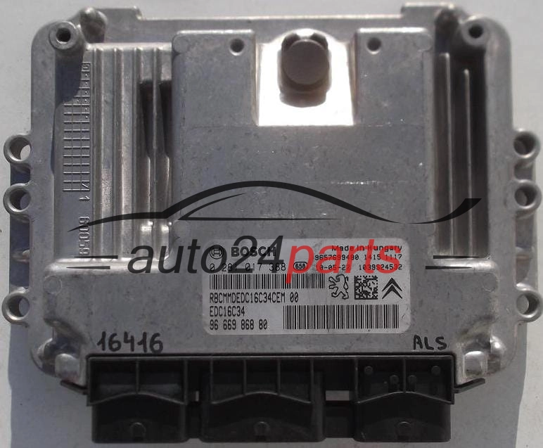MOTORSTEUERGERÄT ECU STEUERGERAT CITROEN PEUGEOT 1.4 HDI BOSCH 0 281 017 388, 0281017388, 96 669 868 80, 9666986880