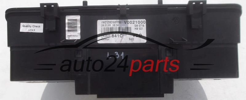 ZESPÓŁ WSKAŹNIKÓW ZEGARY PRĘDKOŚCIOMIERZ LICZNIK VOLKSWAGEN CADDY SIEMENS VDO 2K0920841C 