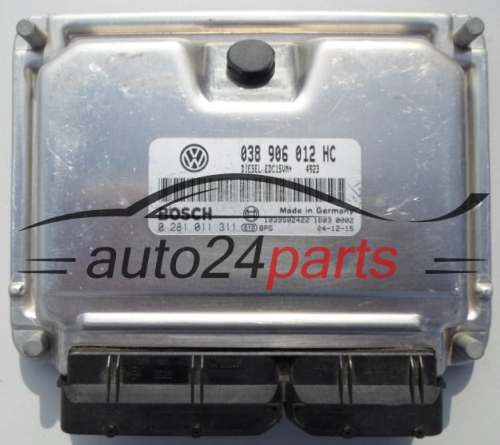 MOTORSTEUERGERÄT ECU STEUERGERÄT  SKODA OKTAVIA 1.9 TDI BOSCH 0 281 011 311,  038 906 012 HC