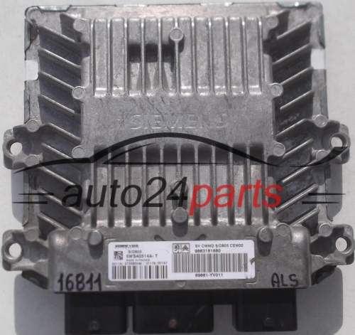 KOMPUTER STEROWNIK SILNIKA CITROEN C2 C3 1.4 HDI SIEMENS 5WS40514A-T, 5WS40514AT, 9663181680 89661-YV011