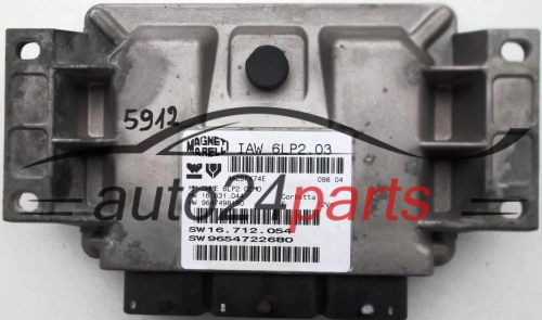 KOMPUTER STEROWNIK SILNIKA PEUGEOT 206 1.4 MAGNETI MARELLI IAW 6LP2.03, HW 16.631.044,  9647498180, SW 16.712.054, 9654722680
