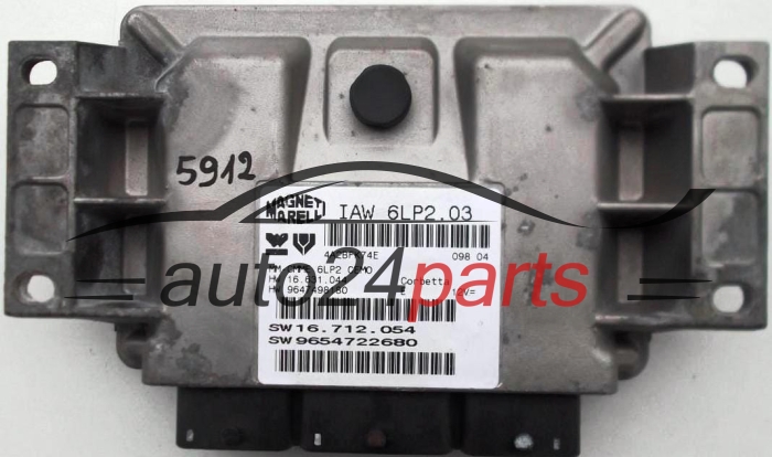 KOMPUTER STEROWNIK SILNIKA PEUGEOT 206 1.4 MAGNETI MARELLI IAW 6LP2.03, HW 16.631.044,  9647498180, SW 16.712.054, 9654722680