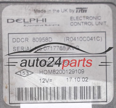 MOTORSTEUERGERÄT ECU STEUERGERÄT  RENAULT CLIO 1.5 DCI DELPHI R0410C041C