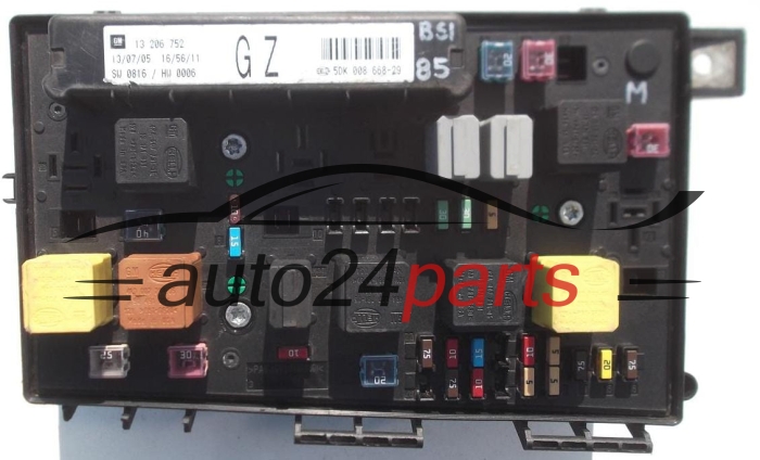 BOITE ELECTRIQUE A RELAIS ET FUSIBLE OPEL GM 13 206 752 GZ HELLA 5DK 008 668-29