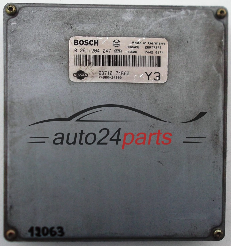 CALCULATEUR MOTEUR NISSAN MICRA 1.3 BOSCH 0 261 204 247, 0261204247, 23710-74B60, 2371074B60, 74B60-24800, 74B6024800 Y3