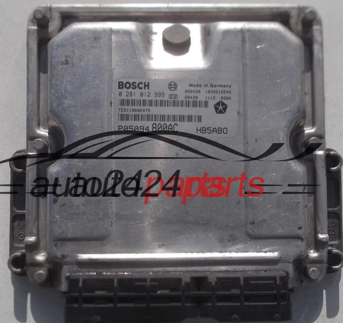 MOTORSTEUERGERÄT ECU STEUERGERÄT CHRYSLER VOYAGER 2.8 CRD BOSCH 0 281 012 999, P05094800AC, HB5ABO