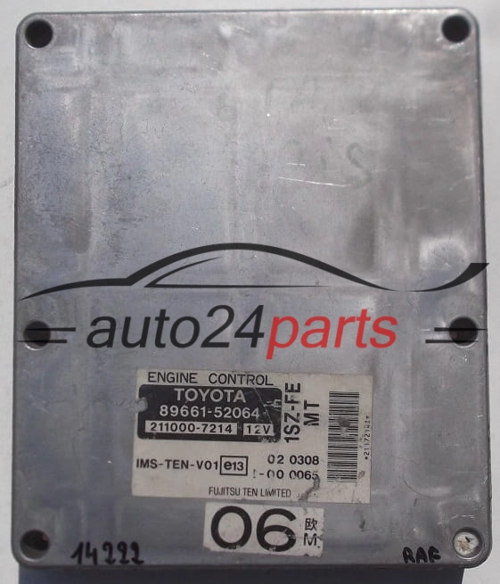 KOMPUTER STEROWNIK SILNIKA TOYOTA YARIS 1.0 1SZ-FE 8966152064