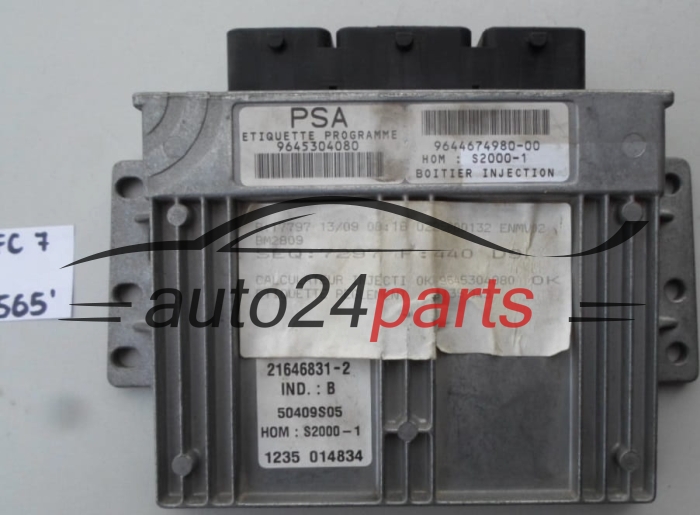 KOMPUTER STEROWNIK SILNIKA CITROEN PEUGEOT 21646831-2, 216468312, 9645304080