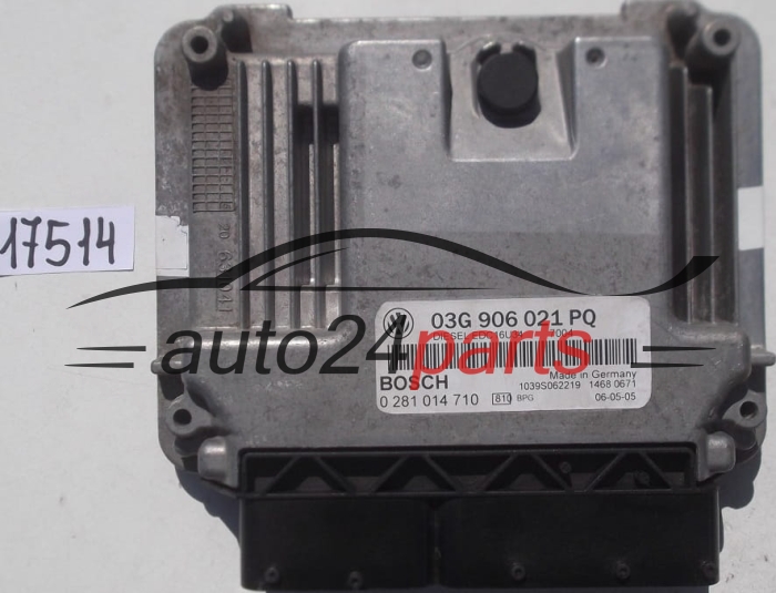 KOMPUTER STEROWNIK SILNIKA SKODA OCTAVIA 2.0 TDI 03G906021PQ, 03G 906 021 PQ, BOSCH 0281014710, 0 281 014 710, DIESEL EDC16U34 2285, 1039S25596