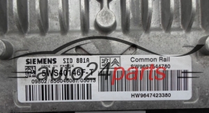 ECU CENTRALITA DE MOTOR  CITROEN PEUGEOT 2.0 HDI SIEMENS 5WS40146F-T,  SW 9657544780, HW 9647423380