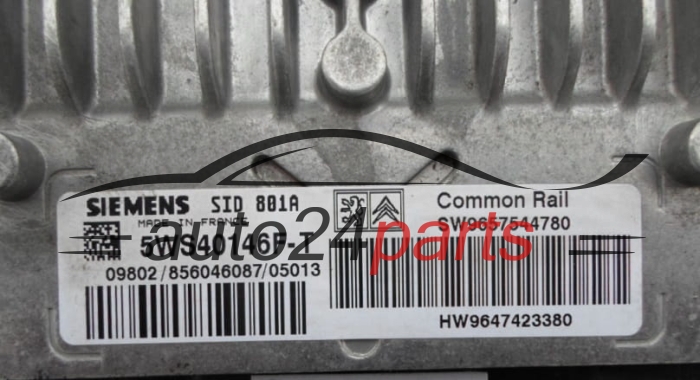 ECU CENTRALITA DE MOTOR  CITROEN PEUGEOT 2.0 HDI SIEMENS 5WS40146F-T,  SW 9657544780, HW 9647423380