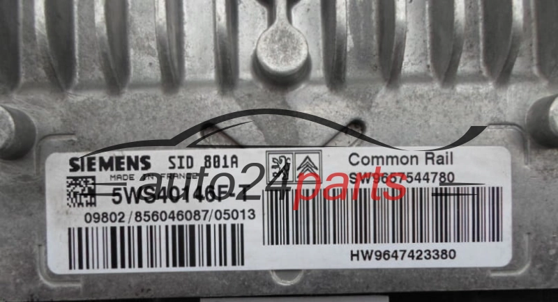 ECU CENTRALITA DE MOTOR  CITROEN PEUGEOT 2.0 HDI SIEMENS 5WS40146F-T,  SW 9657544780, HW 9647423380