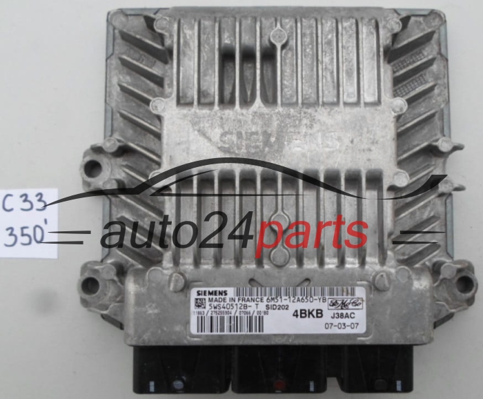 KOMPUTER STEROWNIK SILNIKA FORD 1.8 TDCI SIEMENS 5WS40512B-T, 5WS40512BT, FoMoCo 6M51-12A650-YB, 6M5112A650YB, 4BKB, SID202