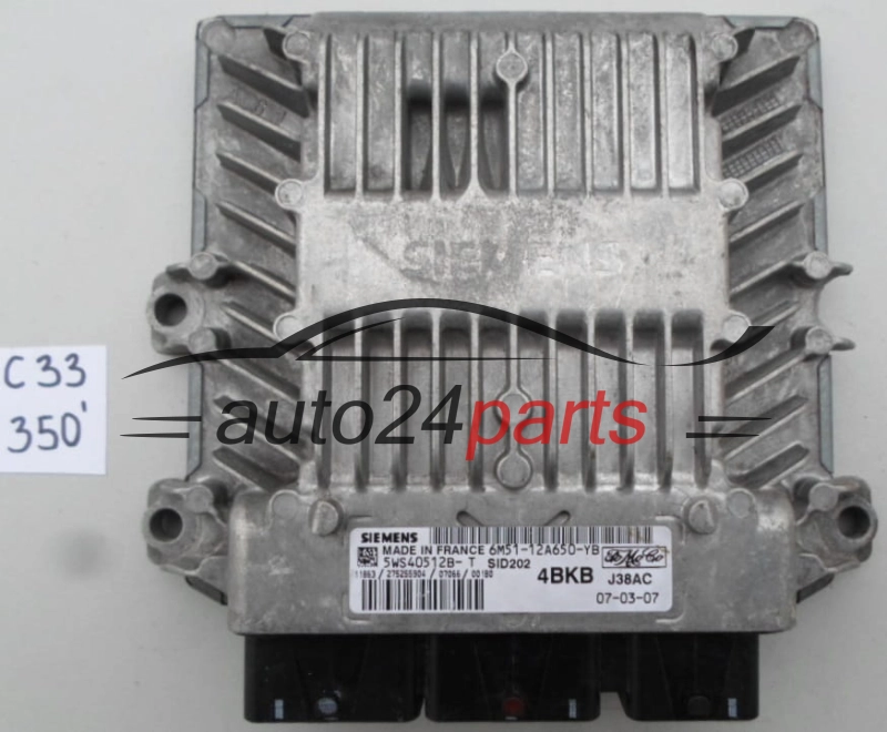 KOMPUTER STEROWNIK SILNIKA FORD 1.8 TDCI SIEMENS 5WS40512B-T, 5WS40512BT, FoMoCo 6M51-12A650-YB, 6M5112A650YB, 4BKB, SID202