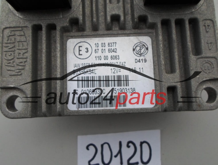 KOMPUTER STEROWNIK SILNIKA FIAT 500 1.2 51903138, IAW 5SF8.E2, IAW5SF8E2