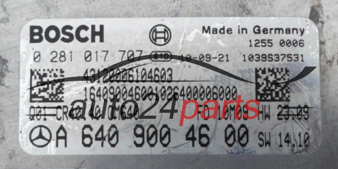MOTORSTEUERGERÄT ECU STEUERGERÄT  MERCEDES W169 2.0 CDI BOSCH 0 281 017 707