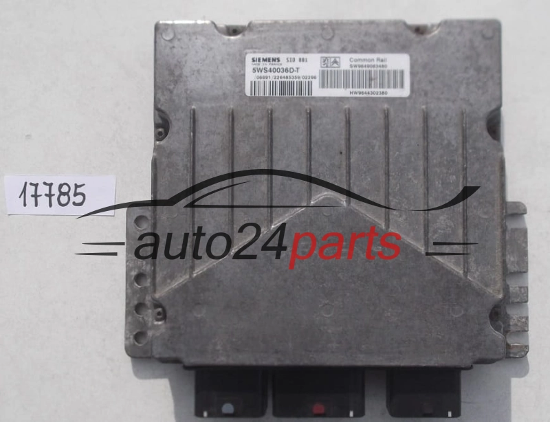 KOMPUTER STEROWNIK SILNIKA CITROEN PEUGEOT 2.0 HDI SIEMENS 5WS40036D-T, 5WS40036DT, SW 9649063480, HW 9644302380