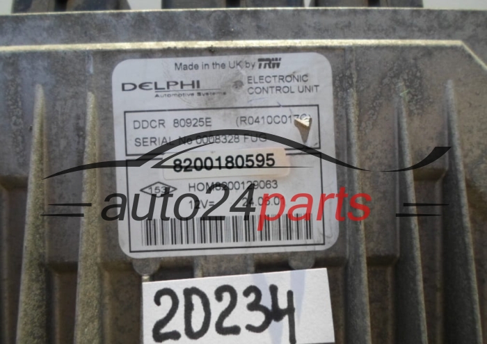 KOMPUTER STEROWNIK SILNIKA RENAULT CLIO 1.5 DCI Delphi R0410C017C, 8200180595, HOM 8200129063