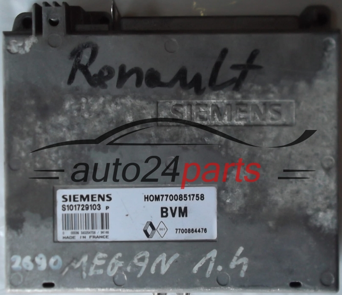 KOMPUTER STEROWNIK SILNIKA RENAULT CLIO 1.2 SIEMENS S101729103P