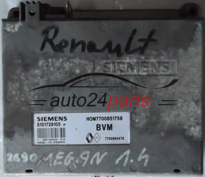 KOMPUTER STEROWNIK SILNIKA RENAULT CLIO 1.2 SIEMENS S101729103P