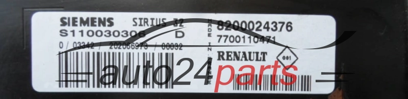 KOMPUTER STEROWNIK SILNIKA RENAULT KANGOO 1.4 SIEMENS S110030306 D, S110030306D, 8200024376, 7700110471 