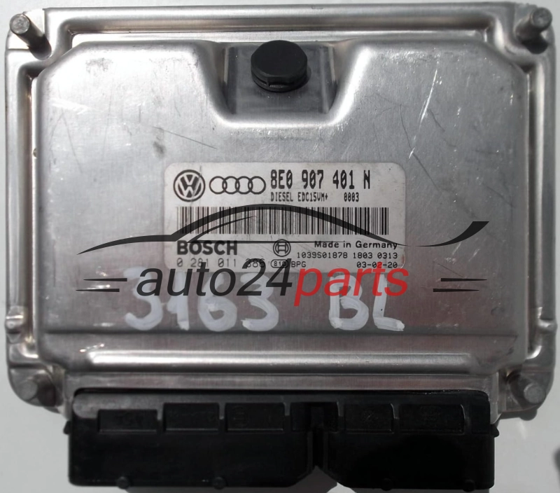 KOMPUTER STEROWNIK SILNIKA AUDI A4 A6 2.5 TDI 8E0907401N, 8E0 907 401 N, BOSCH 0281011386, 0 281 011 386, DIESEL EDC15UM+ 0003 1039S01878