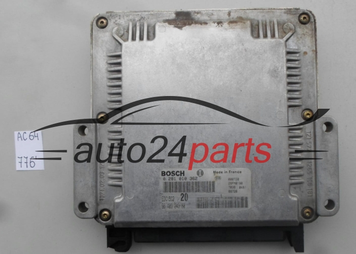 PEUGEOT 306 2.0 HDI BOSCH 0 281 010 362, 0281010362, 96 403 243 80, 9640324380, EDC15C2 20 