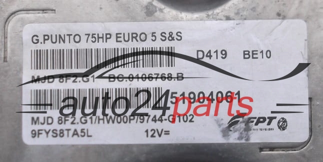 MOTORSTEUERGERÄT ECU STEUERGERÄT   FIAT PUNTO EVO 1.3 MAGNETI MARELLI MJD 8F2.G1