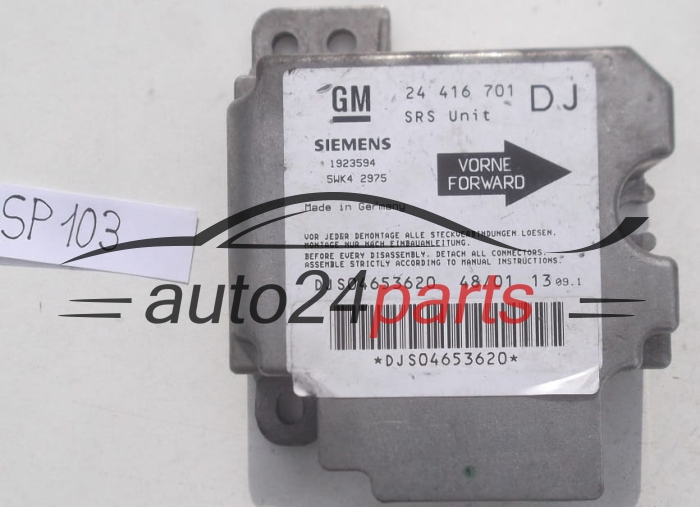 STEROWNIK MODUL PODUSZEK POWIETRZNYCH OPEL VECTRA B GM 24 416 701 DJ