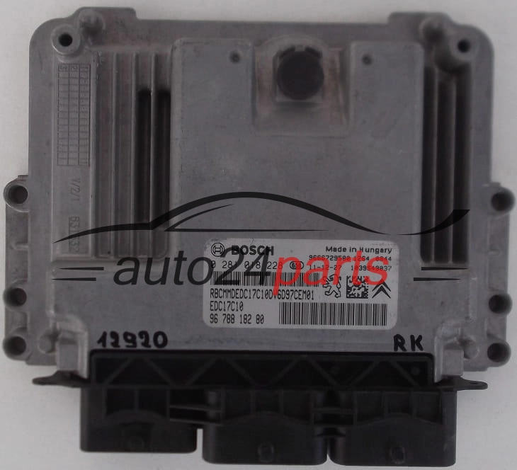 KOMPUTER STEROWNIK SILNIKA PEUGEOT, CITROEN BERLINGO, BOSCH 0 281 018 228, BOSCH 0281018228, 96 788 182 80, 9678818280, EDC17C10