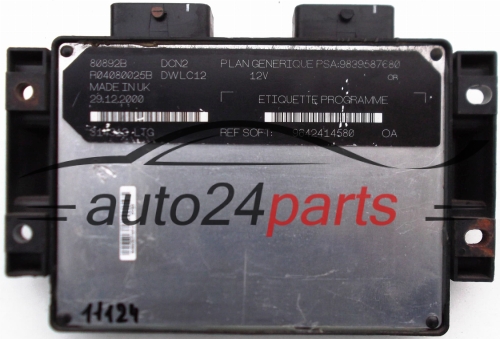KOMPUTER STEROWNIK SILNIKA CITROEN PEUGEOT 1.9 LUCAS R04080025B, PSA: 9839587680, SOFT 9642414580