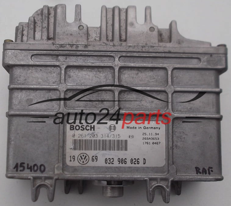 KOMPUTER STEROWNIK SILNIKA VW VOLKSWAGEN GOLF III, PASSAT, AUDI, SEAT 1.6, BOSCH 0 261 203 314/315, 0261203314, 0261203315, 032 906 026 D, 032906026D 