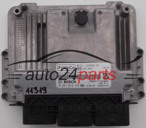 KOMPUTER STEROWNIK SILNIKA FORD FIESTA 1.6 TDCI BOSCH 0 281 019 142, 0281019142, BV21-12A650-XD, BV2112A650XD - 11319