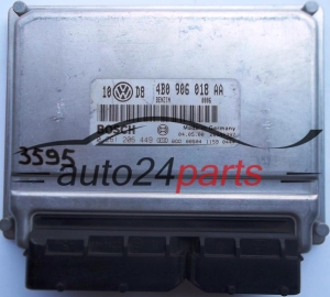 MOTORSTEUERGERÄT ECU STEUERGERÄT VW VOLKSWAGEN PASSAT 1.8T 1.8 TURBO QUATTRO 4B0906018AA, 4B0 906 018 AA, BOSCH 0261206449, 0 261 206 449, BENZIN ME7.5 0006 26SA6397
