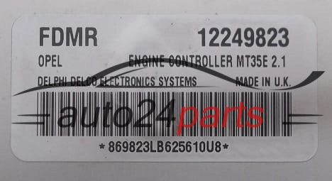 KOMPUTER STEROWNIK SILNIKA OPEL ASTRA ZAFIRA 1.6 16V DELPHI DELCO 12249823 FDMR