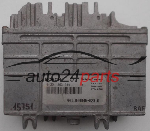 MOTORSTEUERGERÄT ECU STEUERGERAT SKODA BOSCH 0 261 203 964, 0261203964, 441.0.4046-028.6, 44104046028